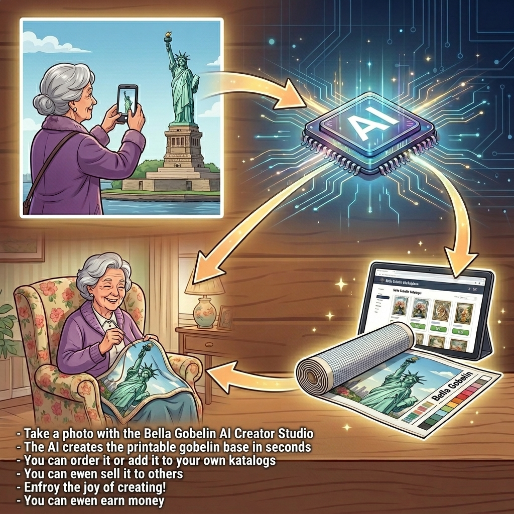 Fotografiraj z Bella Gobelin AI Creator Studiom