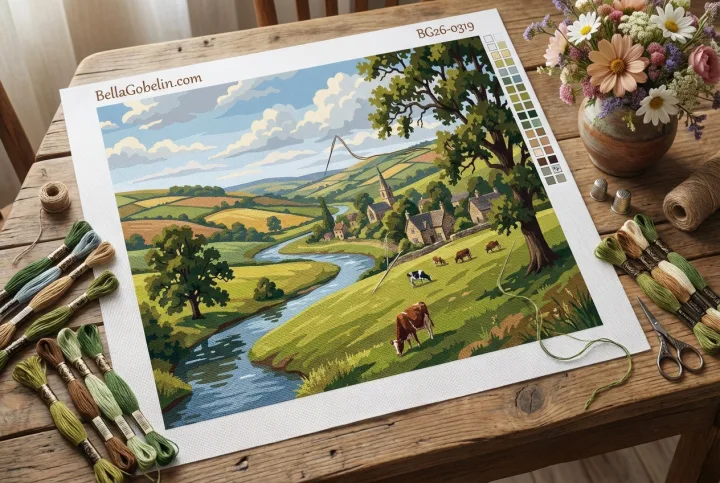 Angleška podeželska pokrajina z reko