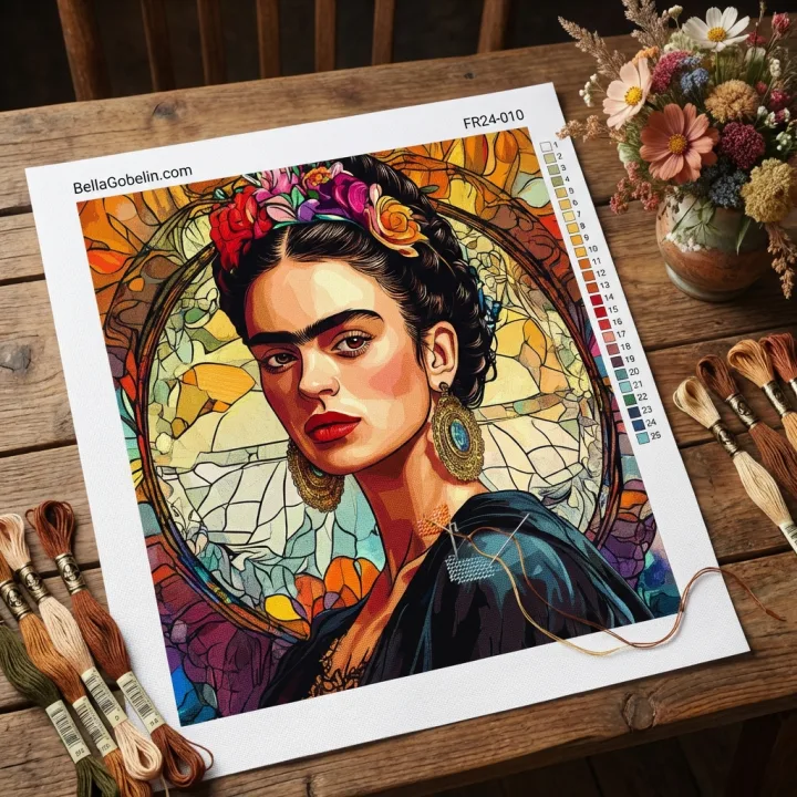 Portret Fride Kahlo v slogu Alphonse Mucha – FR24-010