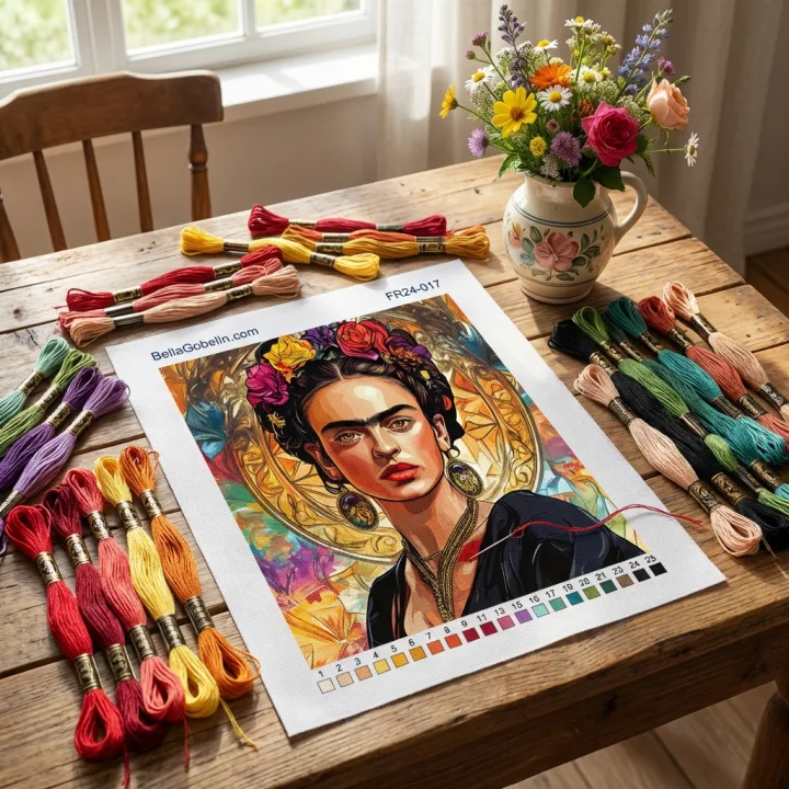 Portret Fride Kahlo v slogu Alphonse Mucha – FR24-017
