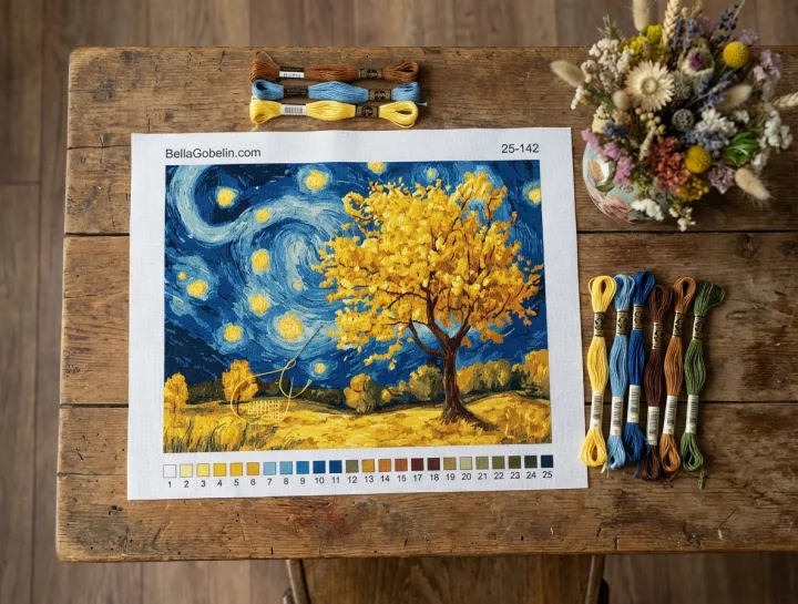 Večerni prizor v Van Goghovem slogu