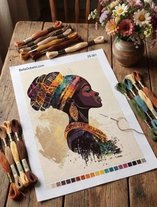 Afrikaška dama profilna portret