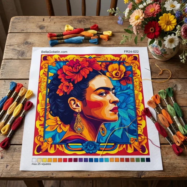 Portret Fride Kahlo v slogu Alphonse Mucha – FR24-022