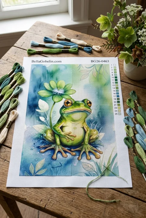 Žabji akvarell gobelin