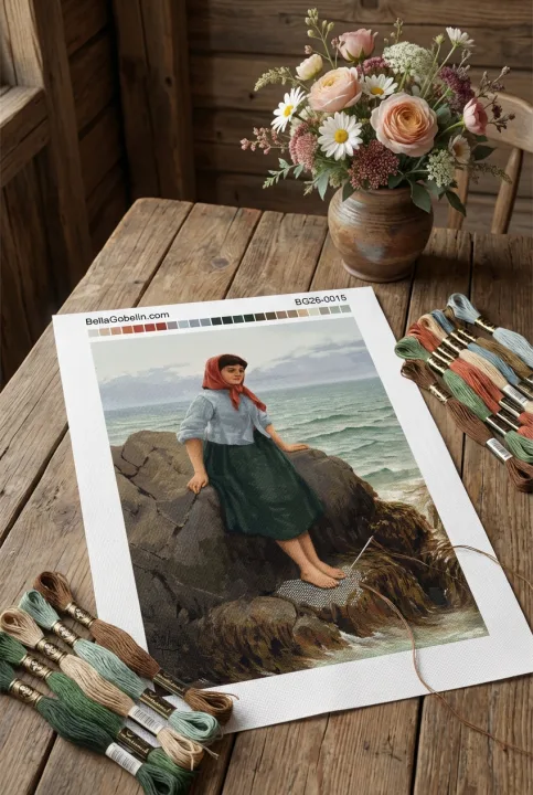 Henry Scott Tuke – Deklica na skalah, replika