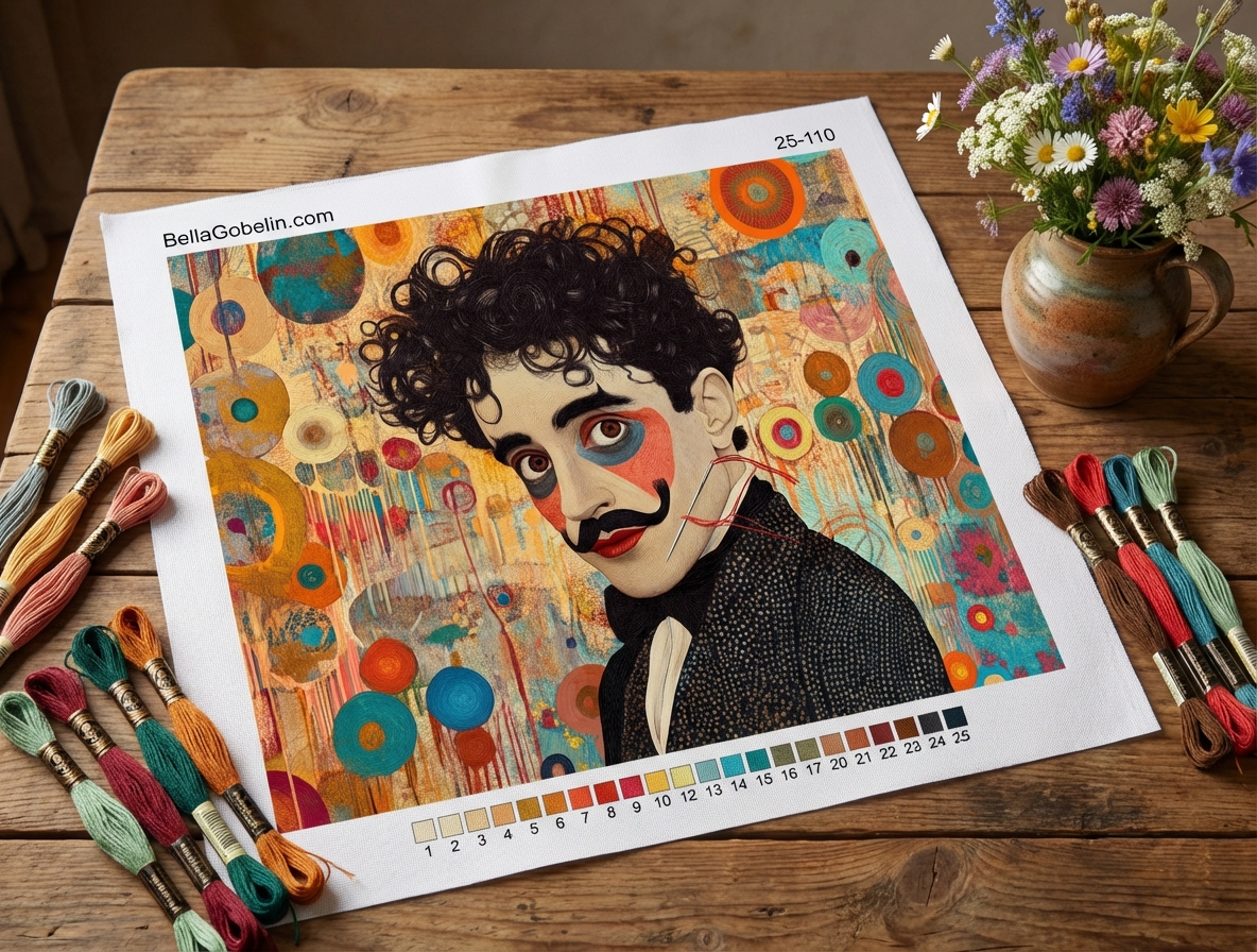 Portret Chaplina v slogu Klimta – 25-110