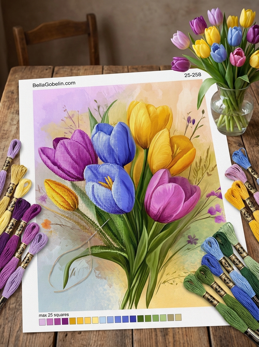 Barvni tulipani – 25-258