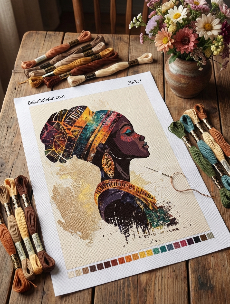 Afrikaška dama profilna portret