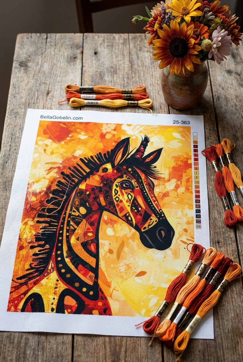 Portret zebra v afriškem slogu