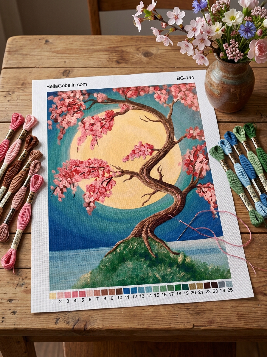 Japonska drevesa in polna luna