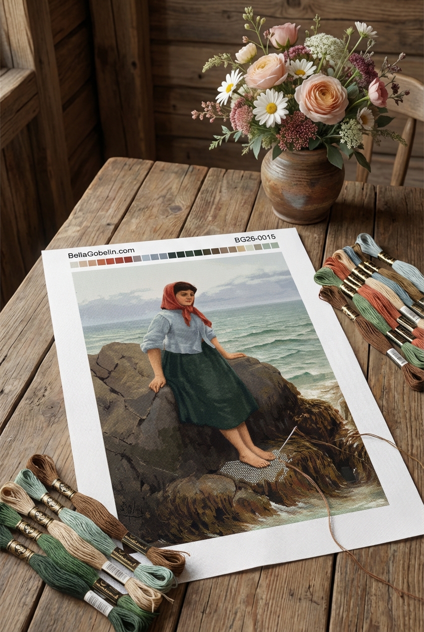 Henry Scott Tuke – Deklica na skalah, replika