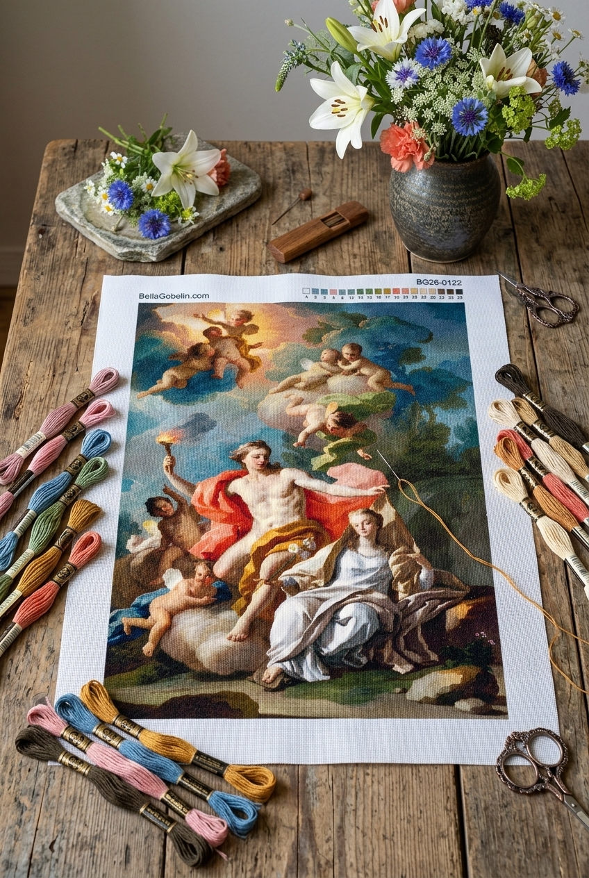 Anton Raphael Mengs – Apollo, Mnemosyne in devet muza rabljenih printov