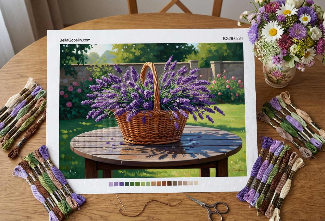 Lavanda v košari na vrtu – BG26-0264