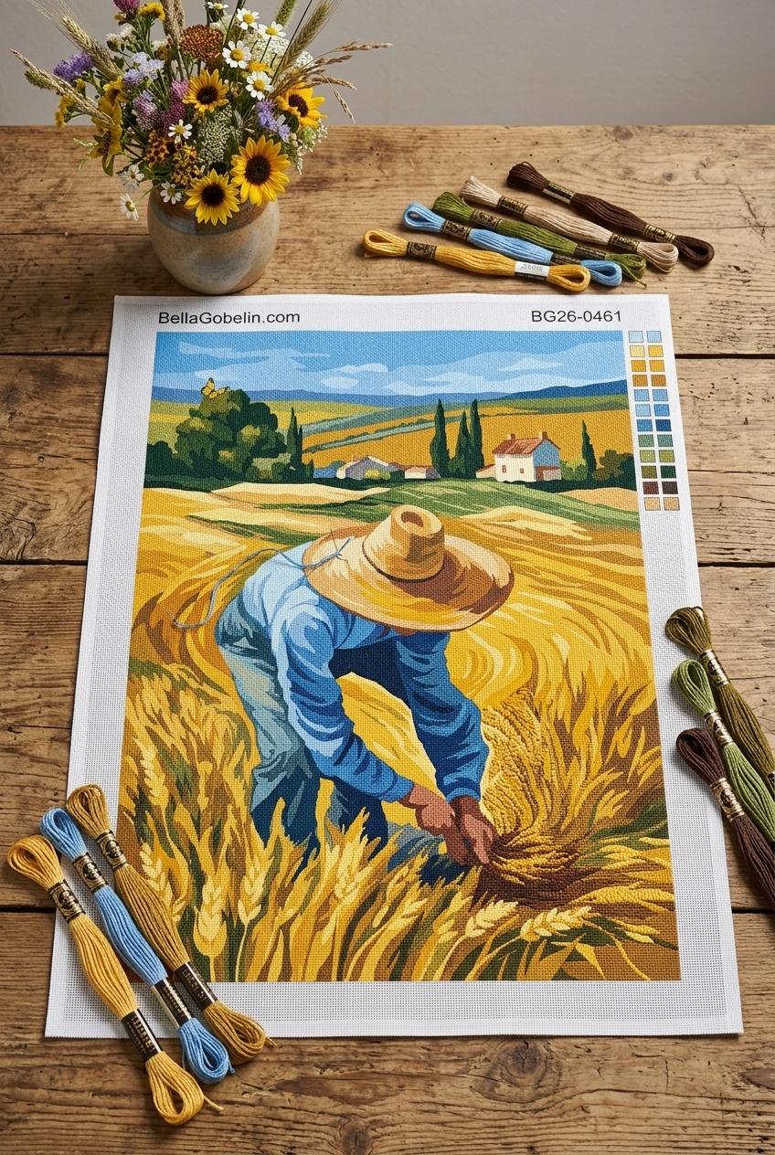 Žanjec na pšeničnem polju