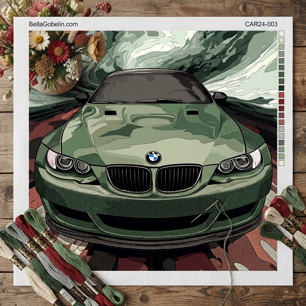Avto portret: zeleni BMW