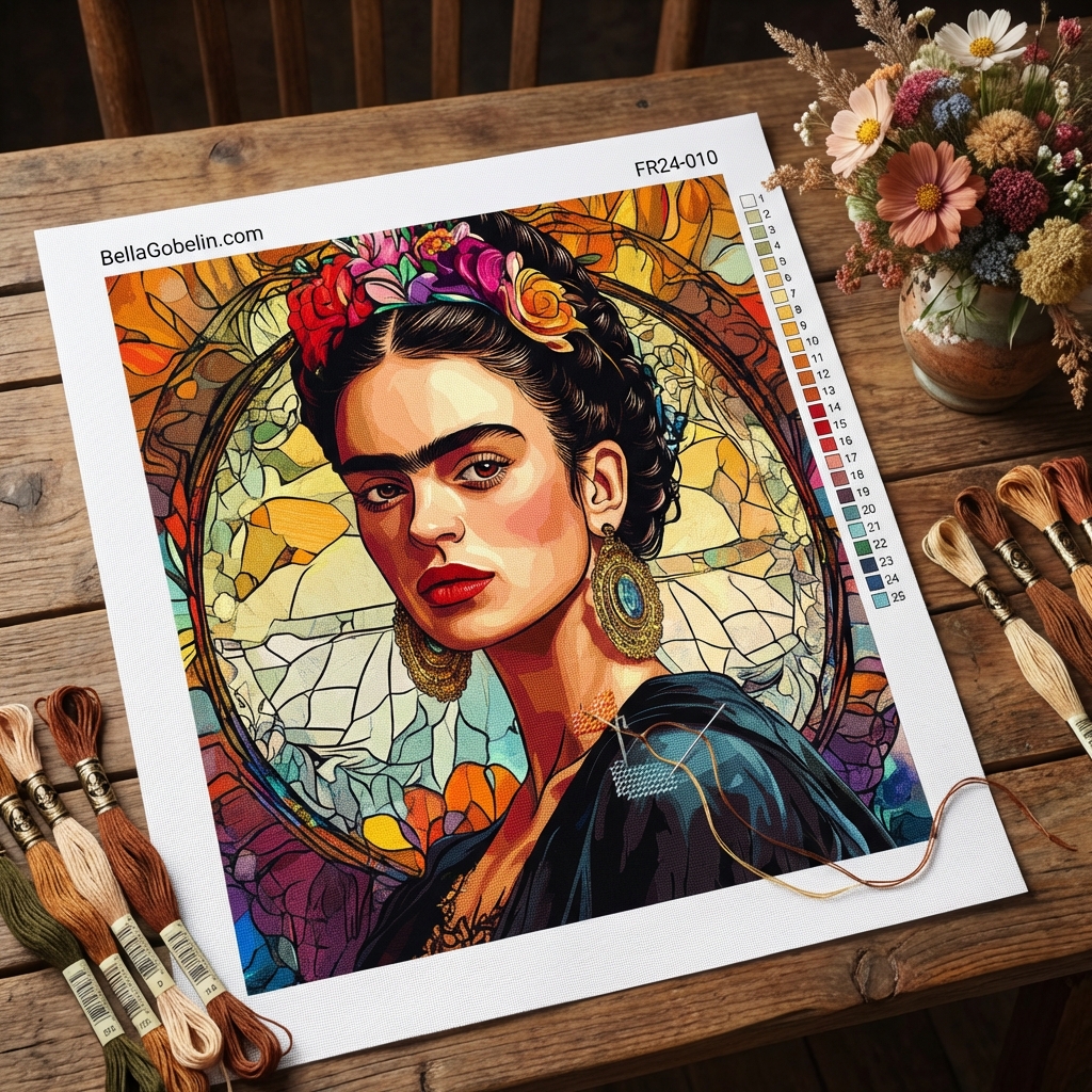 Portret Fride Kahlo v slogu Alphonse Mucha – FR24-010