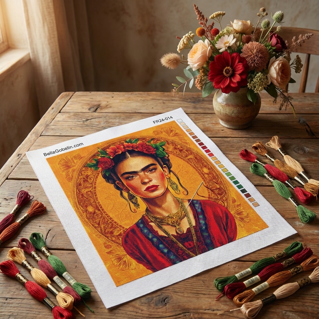 Portret Fride Kahlo v slogu Alphonse Mucha – FR24-014