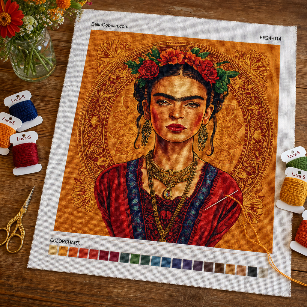Portret Fride Kahlo v slogu Alphonse Mucha – FR24-014