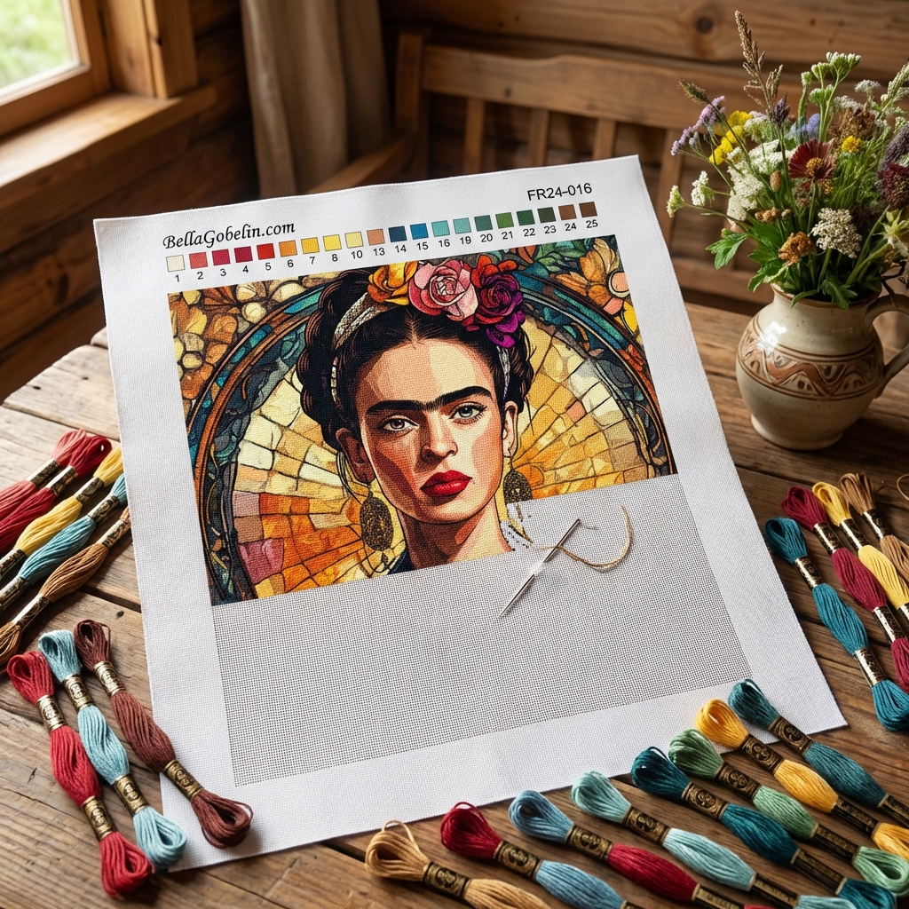 Portret Fride Kahlo v slogu Alphonse Mucha – FR24-016