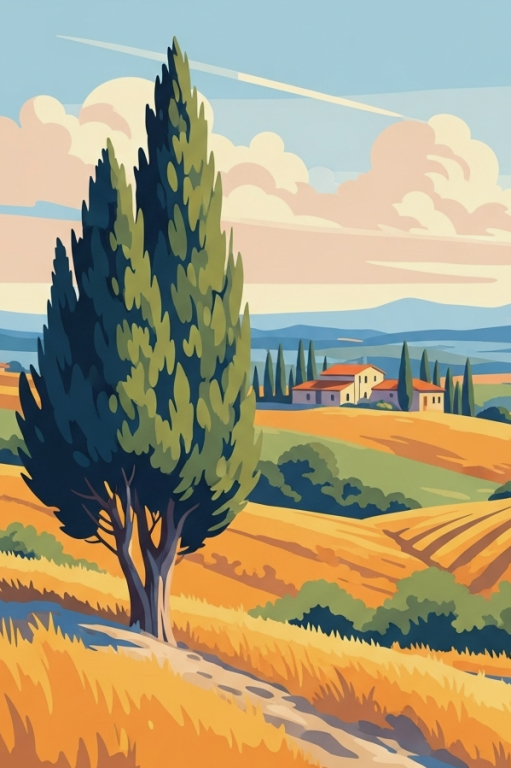 Ciprusfák Toszkánában – 25-1029