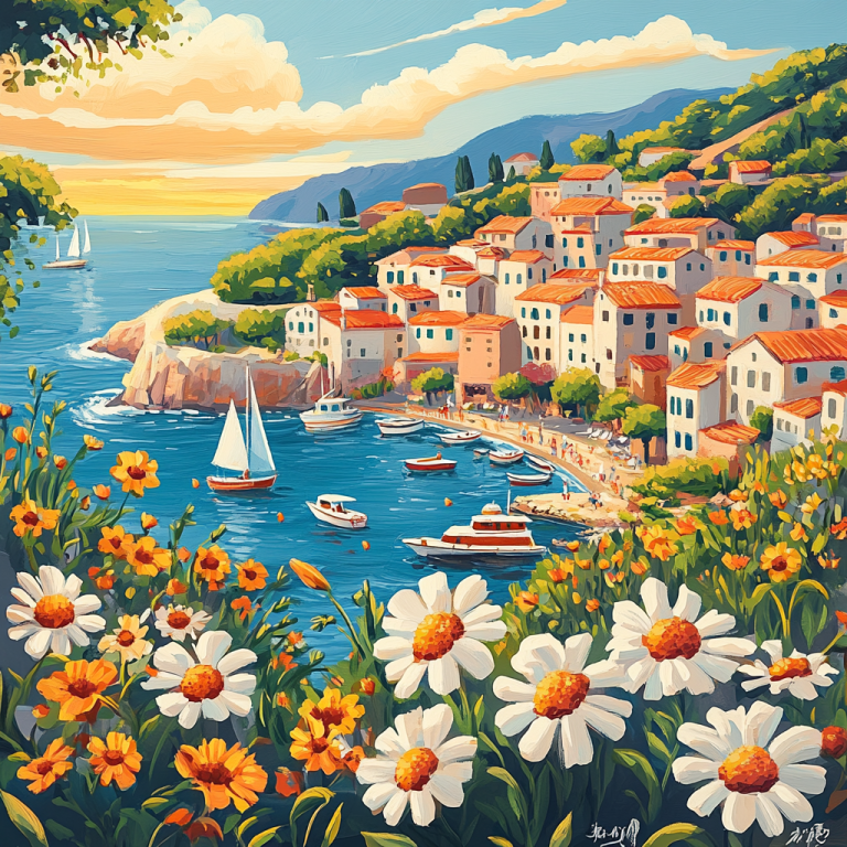 Mediterrán öböl virágokkal – 25-418