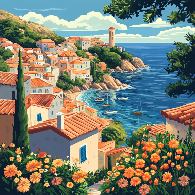 Mediterrán öböl virágokkal – 25-420