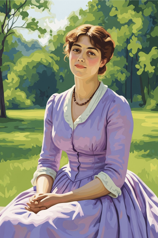 Modern Lilla ruhás nő – 25-768