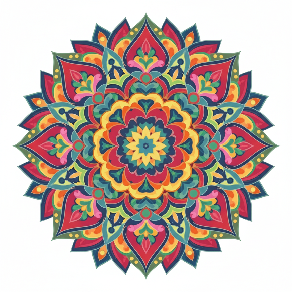 Színes mandala művészeti alkotás