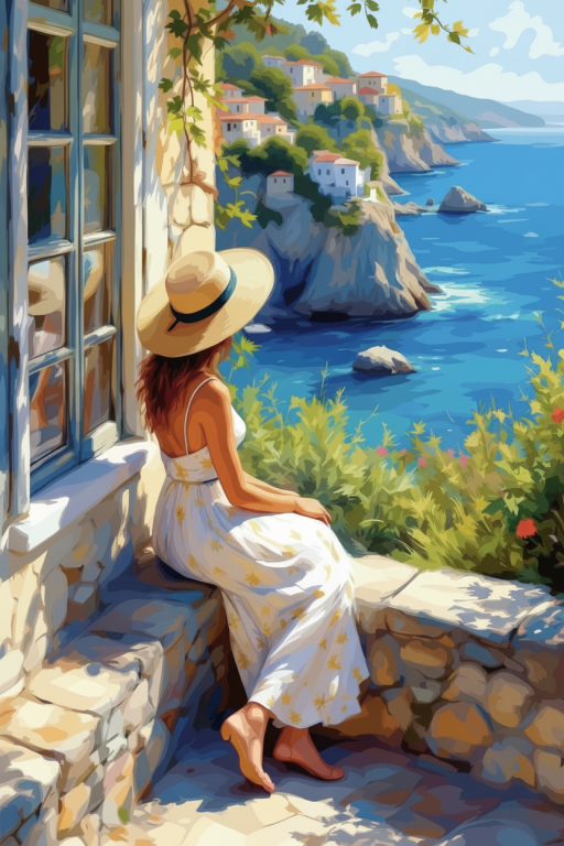 Mediterrán táj nővel – BG26-0301