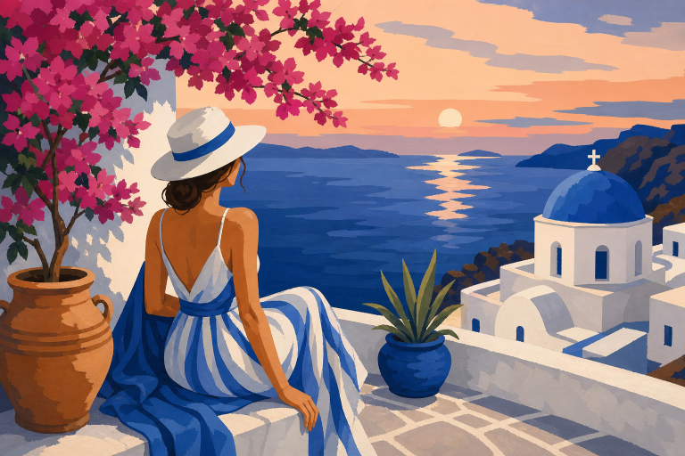 Mediterrán női életkép