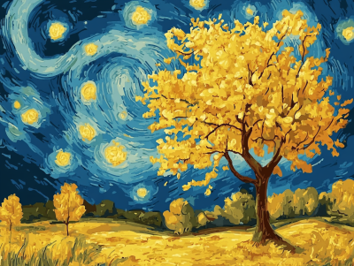 Večerni prizor v Van Goghovem slogu