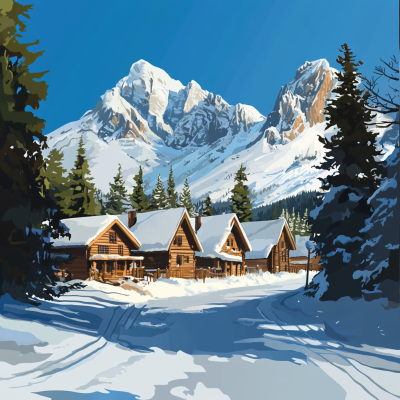 Alpski leseni hiši