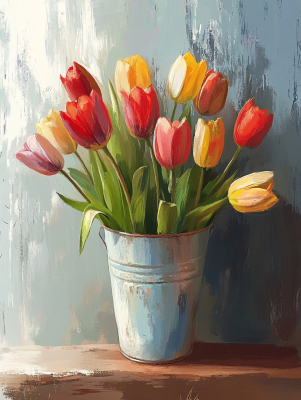 Tulipani v vedru