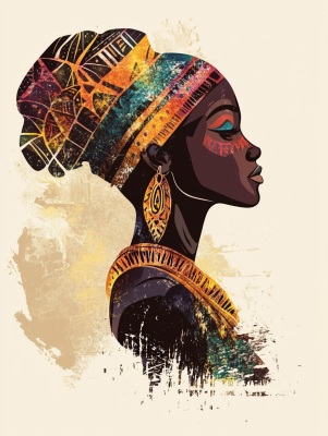 Afrikaška dama profilna portret