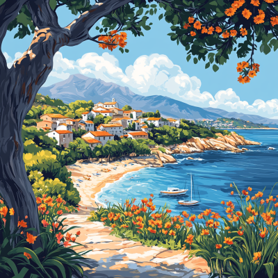 Mediterranska zaliv z rožami – 25-421