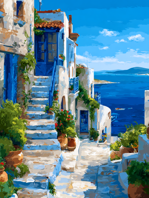 Grški krajobraz s gobelin tkanjem – 25-687