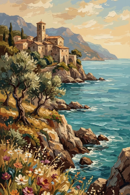 Italijanska obala z motivom gobelna
