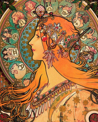 Slika v slogu Alphonse Mucha – AR-291