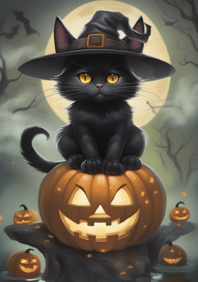 Halloweenska mačka