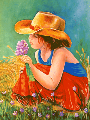 Deklica, ki nabira cvetje – BG-288