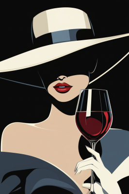 Eleganten ženski s kozarcom za vino