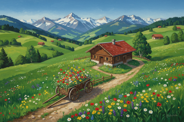 Alpska pokrajina s cvetličnim vozom – BG26-0226