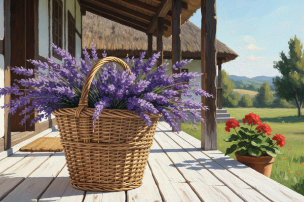 Košara sivke na verandi – BG26-0267