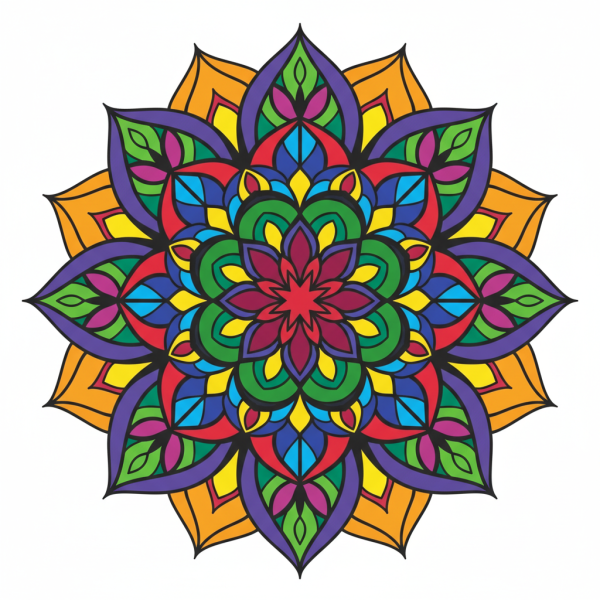 Barvita mandala, cvetlični vzorec – BG26-0277