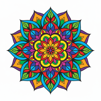 Barvita mandala, cvetlični vzorec – BG26-0279
