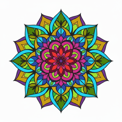 Barvita mandala, cvetlični vzorec – BG26-0280