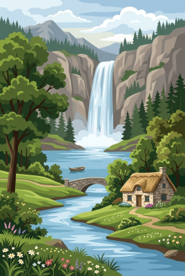 Gobelin a folyó felett