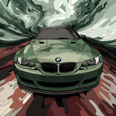 Avto portret: zeleni BMW
