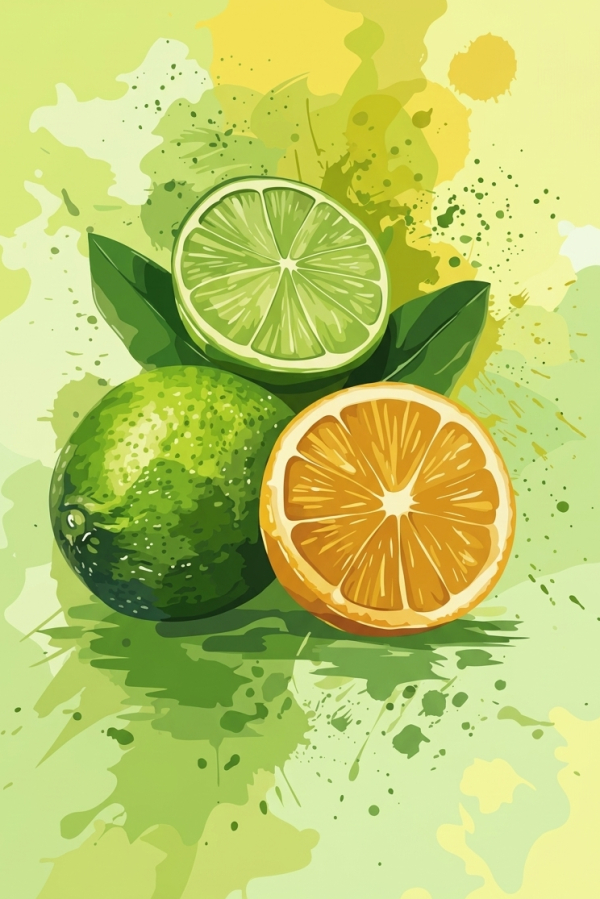 Osvežilni citrusi v akvarelnem slogu