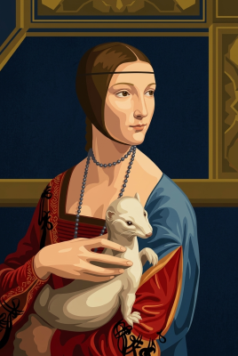 Leonardo da Vinci - Replika ženske s hermelinom – BG26-0580